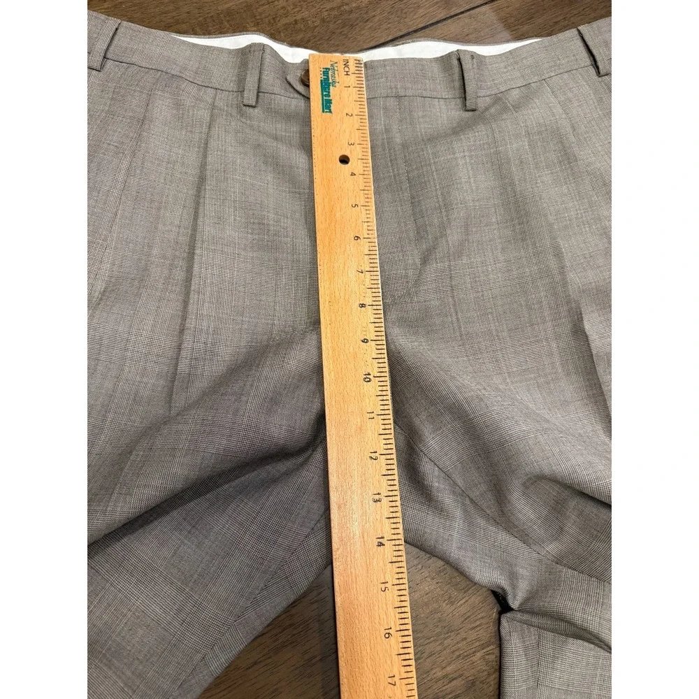 Ralph Lauren Tan Plaid Total Comfort Dress Pants Men's 38x30
